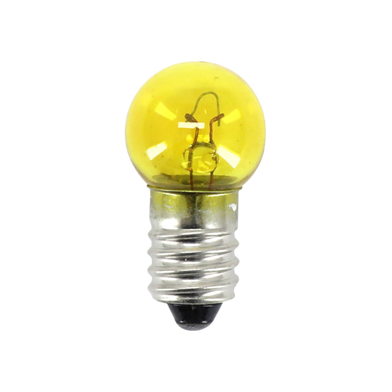 AMPOULE-LAMPE STANDARD 12V  6W CULOT E10 ECLAIRAGE JAUNE (A VISSER) (VENDU A L'UNITE)  -SELECTION P2R-