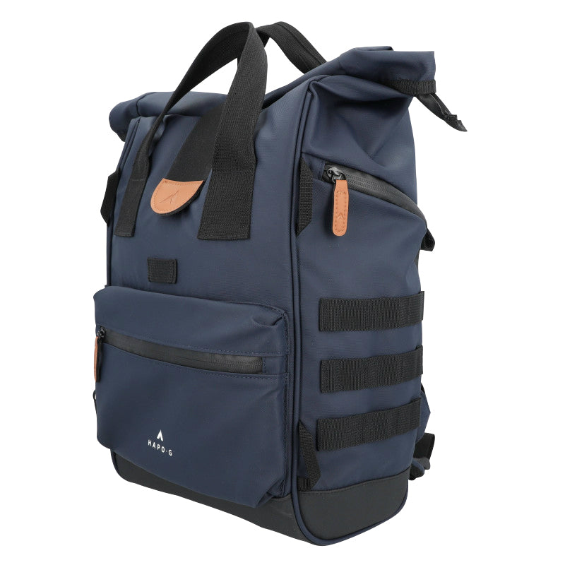 HAPO.G ROLL-TOP BLUE MEDIUM CONVERTIBLE BACKPACK REAR BAG (53x26x16cm) (SOLD INDIVIDUALLY) - HOOK MOUNTING ON LUGGAGE RACK