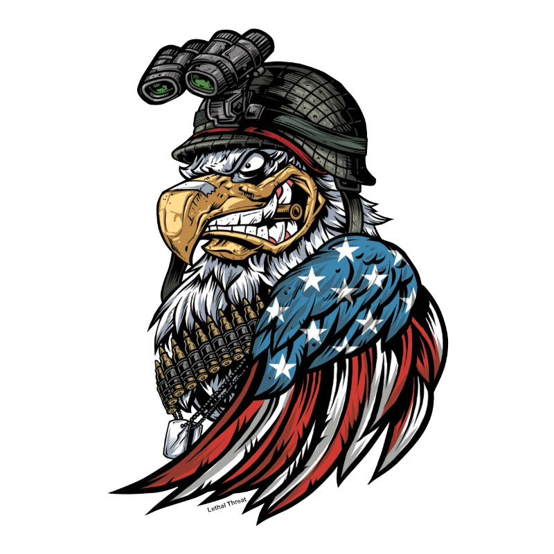 AUTOCOLLANT-STICKER LETHAL THREAT MINI EAGLE MARINE (60x80mm)