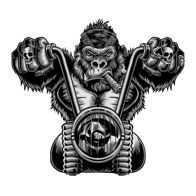 AUTOCOLLANT-STICKER LETHAL THREAT MINI GORILLA BIKER (60x80mm)