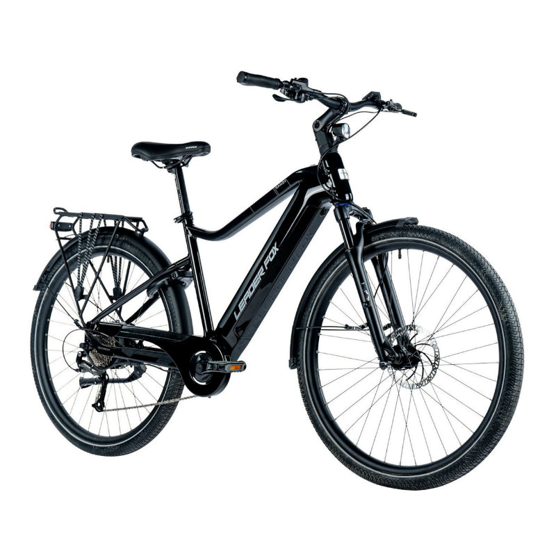 VELO ELECTRIQUE-VAE VTC 29 LEADER FOX SANDY 2024 HOMME NOIR BRILLANT 9V MOTEUR ROUE AR BAFANG 36V 45Nm BATTERIE 20Ah (17,5'' - h45cm - TAILLE M - POUR ADULTE DE 168cm à 178cm)