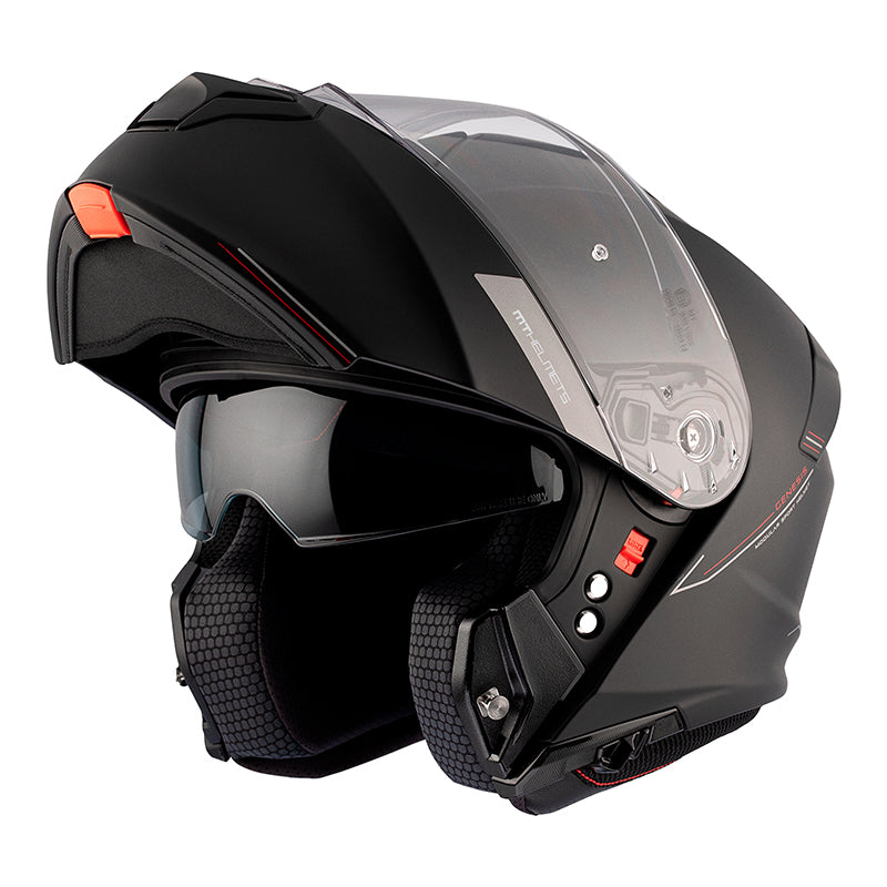 CASQUE MODULABLE MT GENESIS SV DOUBLE ECRANS UNI NOIR MAT   S (ECE 22.06 P-J)