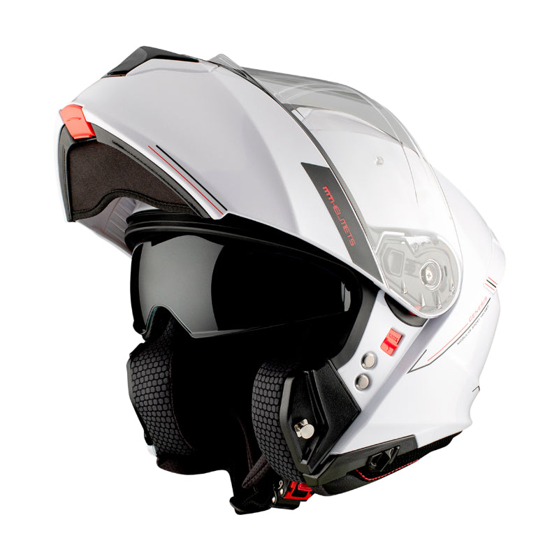 CASQUE MODULABLE MT GENESIS SV DOUBLE ECRANS UNI BLANC BRILLANT    XS (ECE 22.06 P-J)