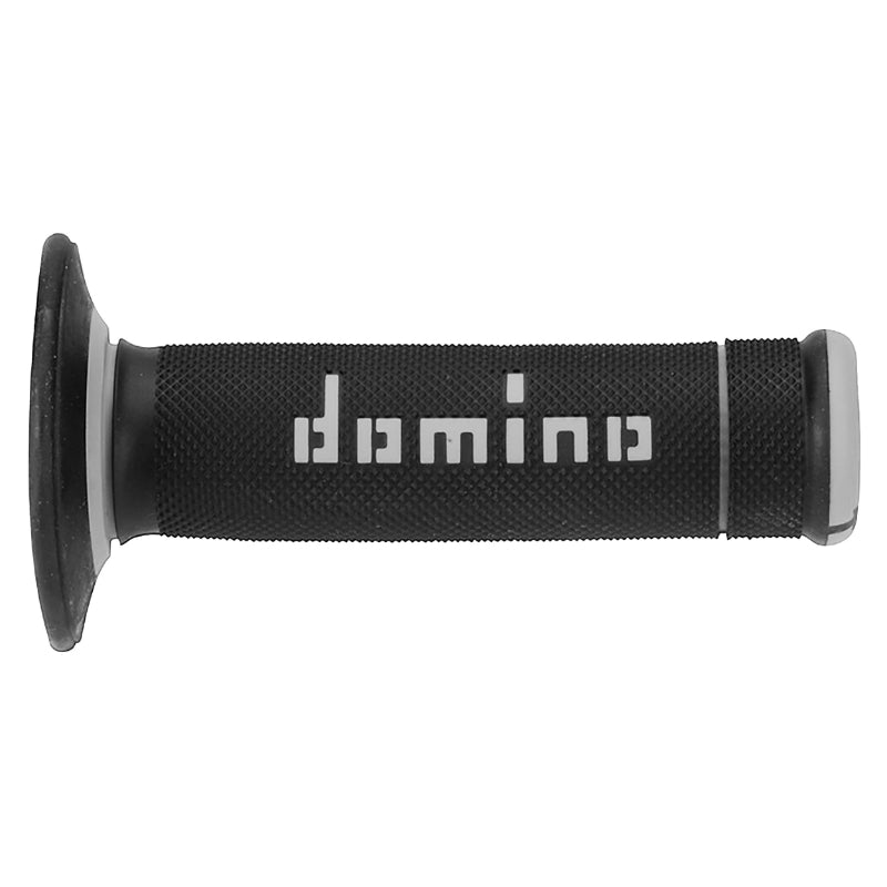 REVETEMENT POIGNEE DOMINO MOTO OFF ROAD A190 NOIR-GRIS CLOSED END 120-123mm (PAIRE)