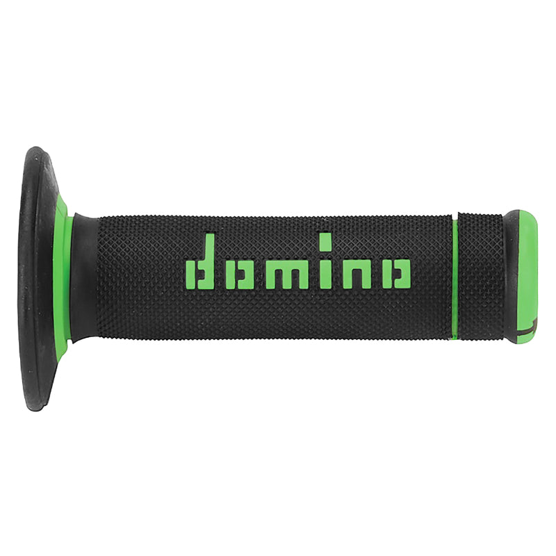 REVETEMENT POIGNEE DOMINO MOTO OFF ROAD A190 NOIR-VERT CLOSED END 120-123mm (PAIRE)