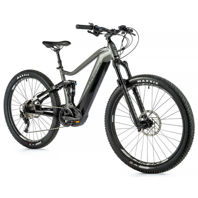 VELO ELECTRIQUE-VAE VTT 29 LEADER FOX ARRAN 2023 TOUT SUSPENDU HOMME GRIS 10V MOTEUR CENTRAL PANASONIC GX ULTIMATE 36V 90Nm BATTERIE 20Ah (CADRE 21,5'' - H55cm - XL - ADULTE DE 185cm à plus)