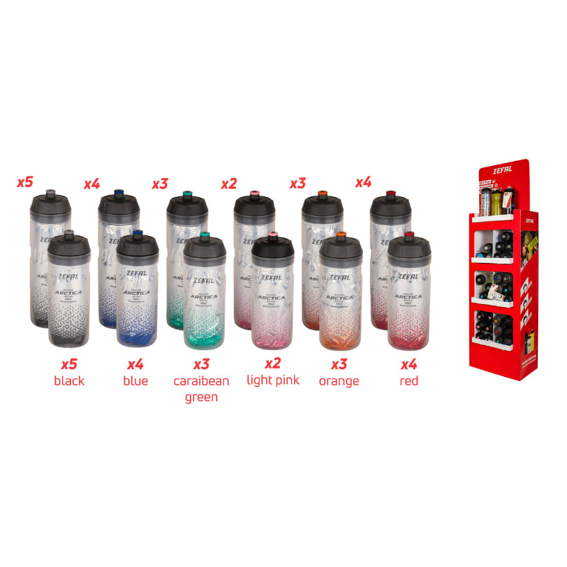 PRESENTOIR ZEFAL BIDON ISOTHERM MIX 550 ET 750ml (EN CARTON CONTIENT 42 BIDONS)