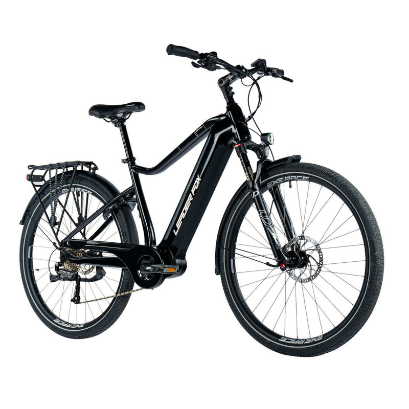 VELO ELECTRIQUE-VAE VTC 29 LEADER FOX DENVER 2024 HOMME NOIR BRILLANT 9V MOTEUR CENTRAL BAFANG M300 36V 80Nm BATTERIE 20Ah (17,5'' - h45cm - TAILLE M - POUR ADULTE DE 168cm à 178cm)