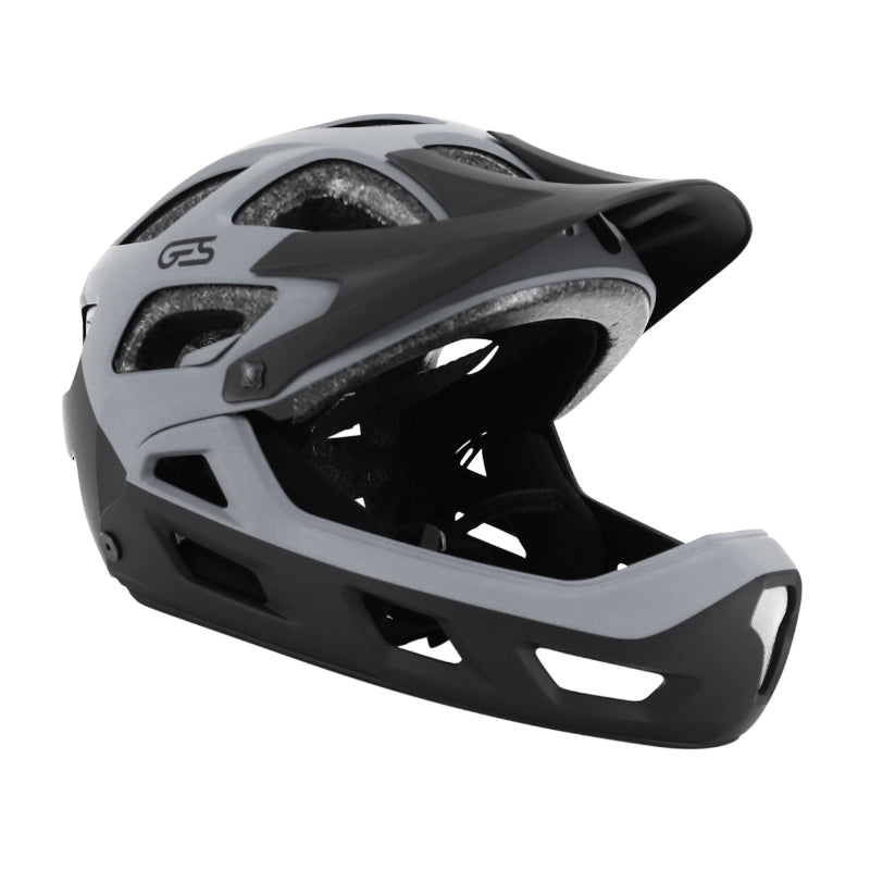 GES D-SCENT BLACK-GREY FULL FACE DOWNHILL CYCLING HELMET SIZE 52-56CM (SOLD IN BOX) - EN1078 COMPLIANT