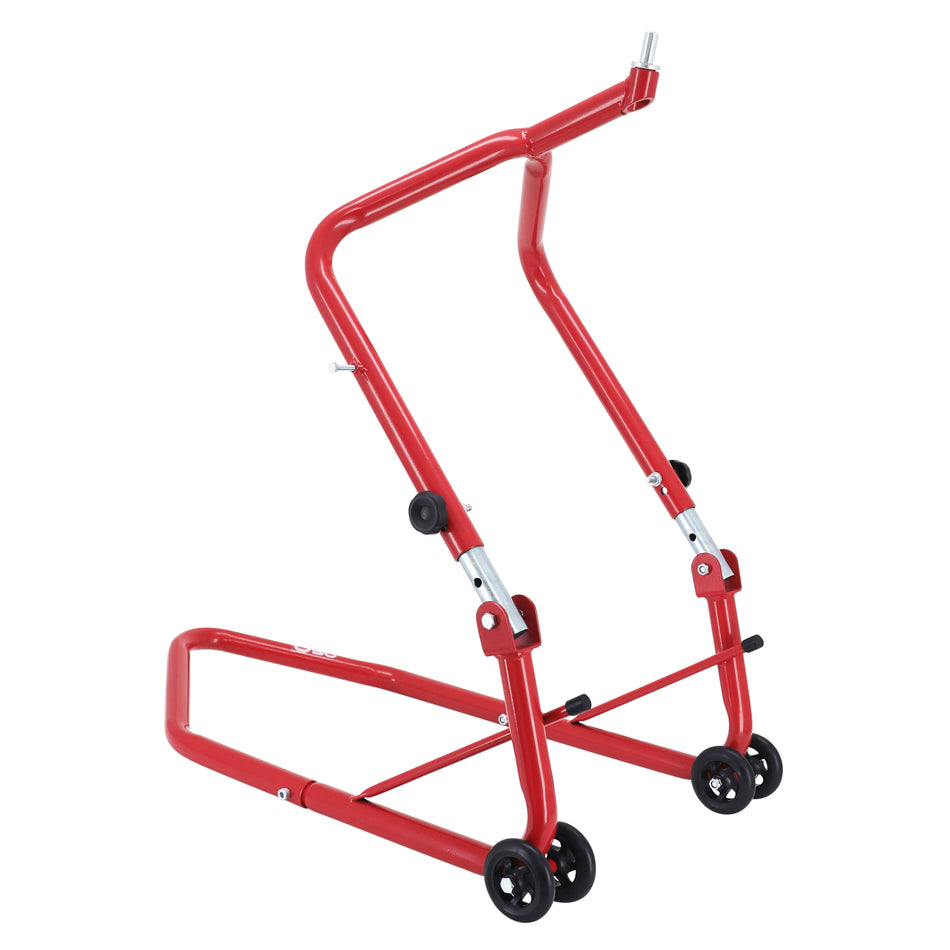 P2R FRONT MOTORCYCLE STAND LIFTER FIXING UNDER FORK TEETH RED STEEL (ADJUSTABLE HEIGHT 67 to 88 cm)