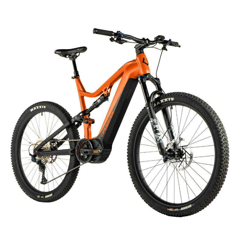 VELO ELECTRIQUE-VAE VTT 29 LEADER FOX ARGUS 2024 TOUT SUSPENDU HOMME ORANGE MAT 12V MOTEUR CENTRAL PANASONIC GX ULTIMATE 36V 90Nm BATTERIE 20Ah (CADRE 17,5" - H45cm - M - ADULTE DE 168cm à 178cm)