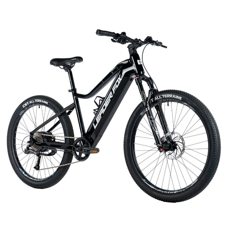 VELO ELECTRIQUE-VAE VTT 27,5 LEADER FOX ARIMO 2024 HOMME NOIR BRILLANT 9V MOTEUR ROUE AR BAFANG 36V 45Nm BATTERIE 20Ah (16'' - H42cm - TAILLE S - POUR ADULTE DE 158cm à 168cm)