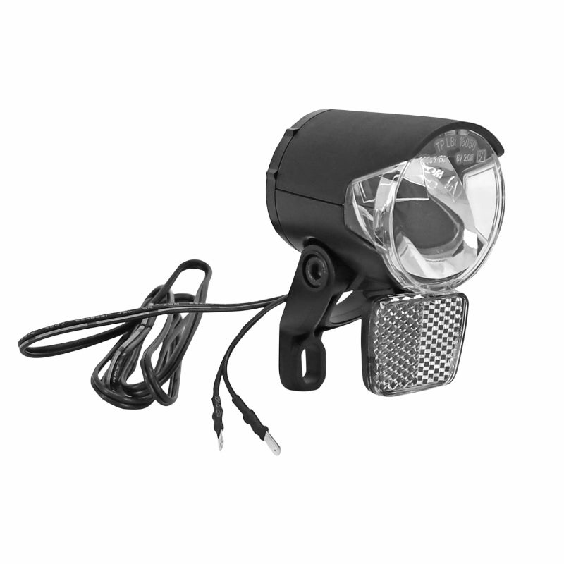 ECLAIRAGE VELO VAE - E-BIKE HERRMANS MR4 100 LUMENS NOIR AVANT (LIVRE AVEC PATTE SUR FOURCHE) 6V-2W  - (VENDU EN VRAC POUR ATELIER)