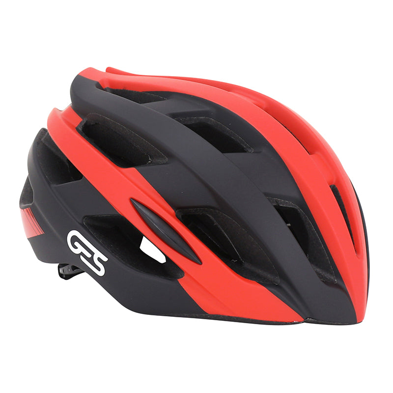 GES ICON-12 ROAD ADULT BICYCLE HELMET BLACK-RED IN-MOLD SIZE 54-58 FIT-SYSTEM (SOLD IN BOX) - 21 VENTS (SPECIAL OFFER)