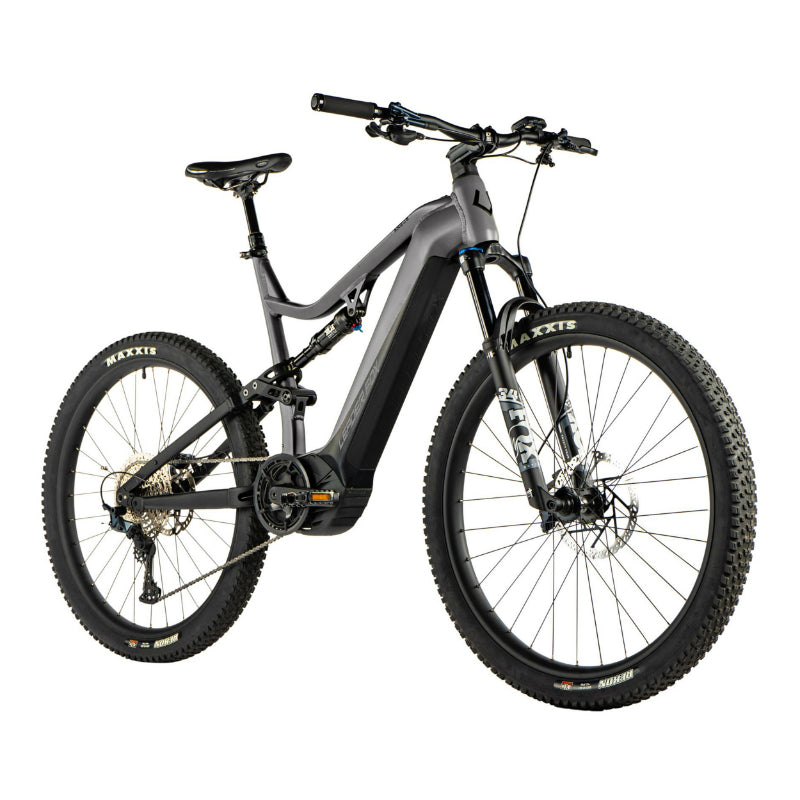 VELO ELECTRIQUE-VAE VTT 29 LEADER FOX ARGUS 2024 TOUT SUSPENDU HOMME GRIS MAT 12V MOTEUR CENTRAL PANASONIC GX ULTIMATE 36V 90Nm BATTERIE 20Ah (CADRE 19,5" - H50cm - L - ADULTE DE 178cm à 185cm)