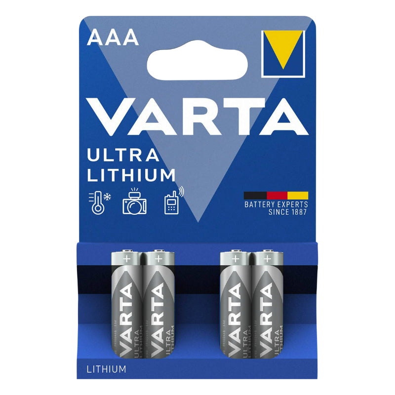 LR03 1,5V VARTA ULTRA LITHIUM BATTERIJ LR03 - AAA (VERKOCHT PER 4)