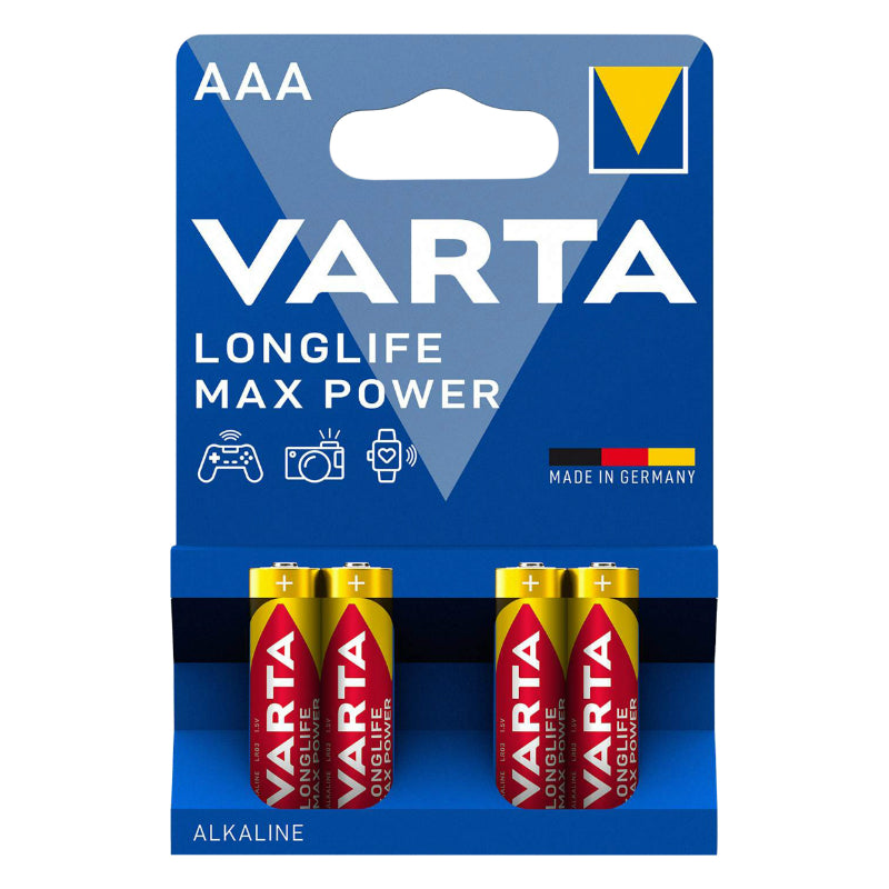 LR03 1,5V VARTA ALKALINE BATTERIJ LONGLIFE MAX POWER LR03 - AAA (VERKOCHT PER 4)