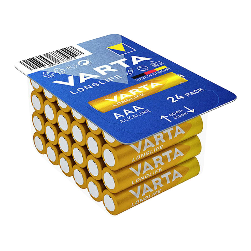 LR03 1,5V VARTA ALKALINE BATTERIJ LONGLIFE LR03 - AAA HERSLUITBARE DOOS (VERKOCHT PER 24)