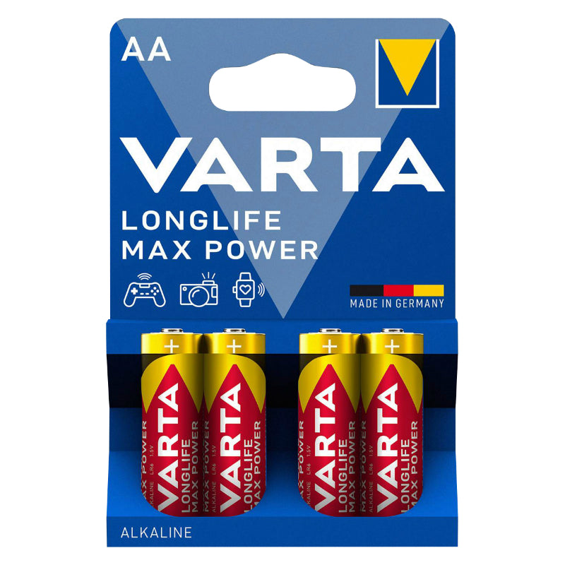 LR06 1,5V VARTA ALKALINE LONGLIFE MAX POWER AA BATTERIJ (VERKOCHT PER 4)