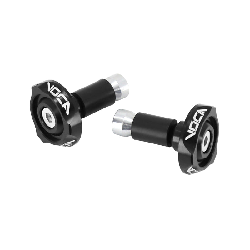 VOCA V2 ALU CNC BLACK HANDLEBAR END CAP DIAM 14mm (PAIR)