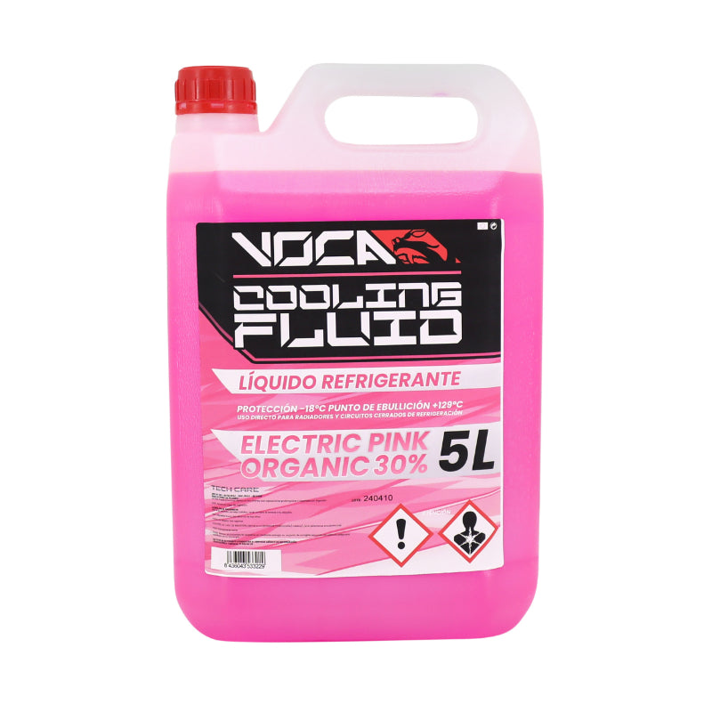 LIQUIDE DE REFROIDISSEMENT VOCA COOLING FLUID POINT CONGELATION -18°C  POINT D'EBULLITION +129° (ROSE ELECTRIQUE)  (5L)