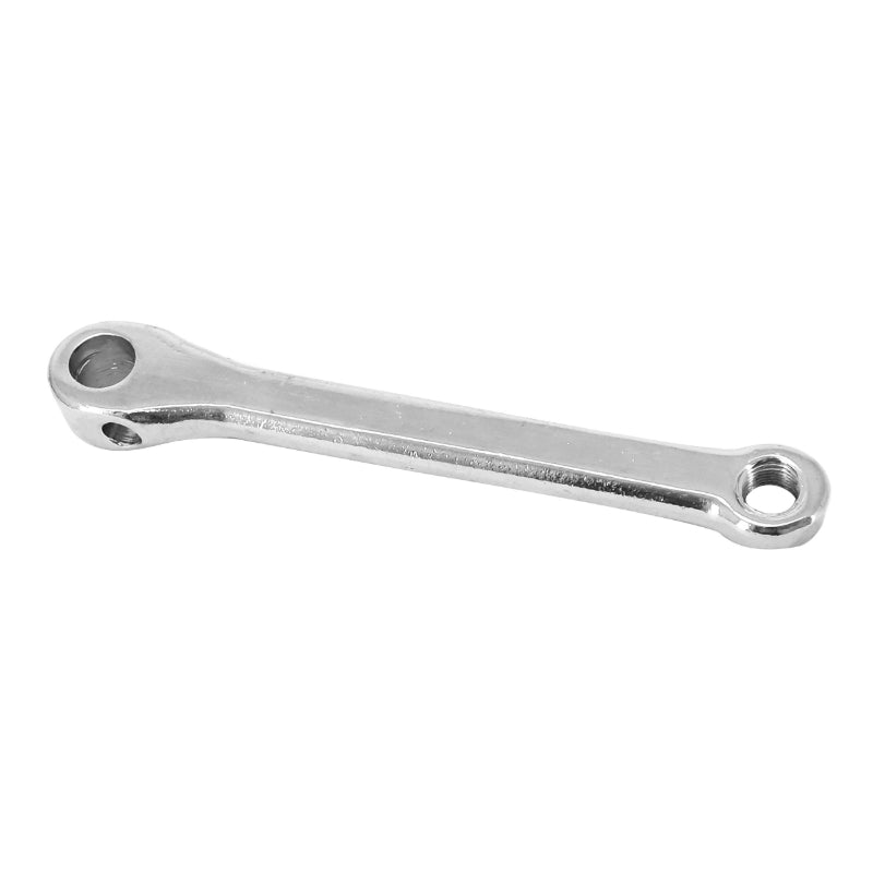 LINKER CRANK THUN TYPE LENGTE 165 mm ZILVER STAAL (MET LOCATIE VOOR 15 mm SLEUTEL) -P2R SELECTIE-