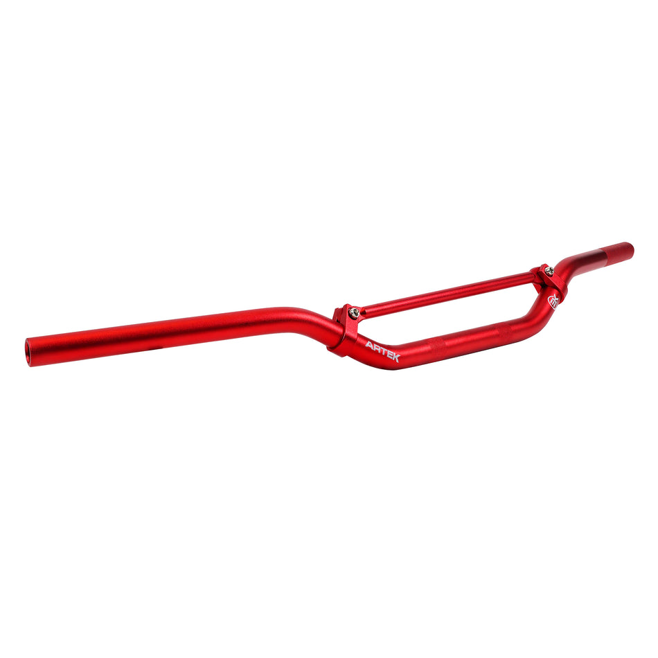 HANDLEBAR 50 WITH ARTEK BOX FOR BETA 50 RR-RIEJU 50 MRT-SHERCO 50 SM-R, SE-R-GILERA 50 SMT, RCR-DERBI 50 SENDA DIAM 22.2 mm LENGTH 800 mm HEIGHT 72 mm RED STEEL