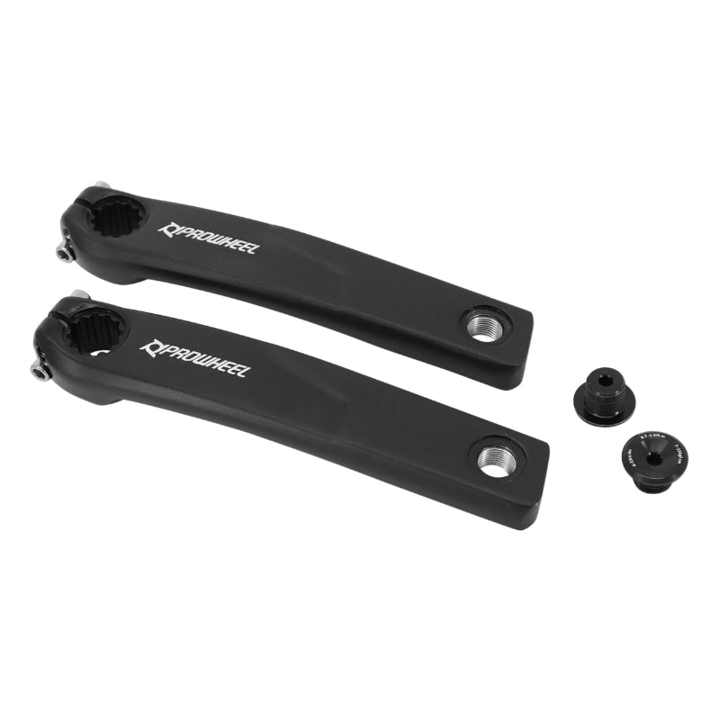 RECHTS + LINKS CRANK VAE - E-BIKE LENGTE 165 mm ZWART ALU VOOR BAFANG M500, M600 MOTOR (PAAR)