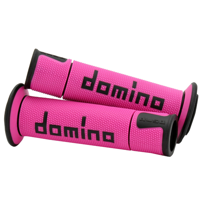 DOMINO MOTO ON ROAD A450 FUCHSIA-BLACK OPEN END HANDLE COVERING 120-125mm (PAIR)