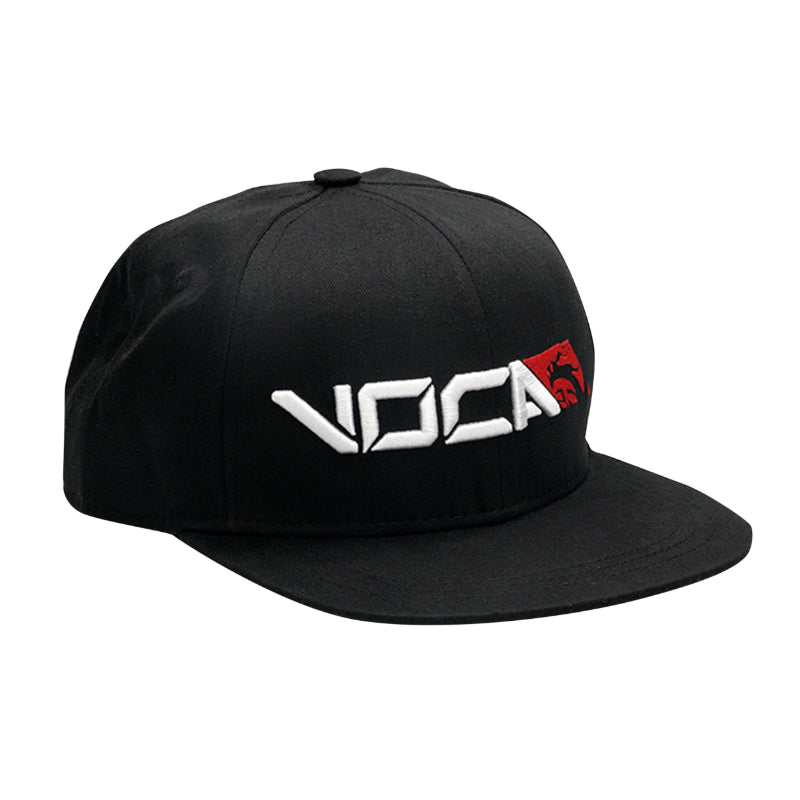 CASQUETTE VOCA TYPE SNAPBACK NOIR (LOGO BLANC ET ROUGE)