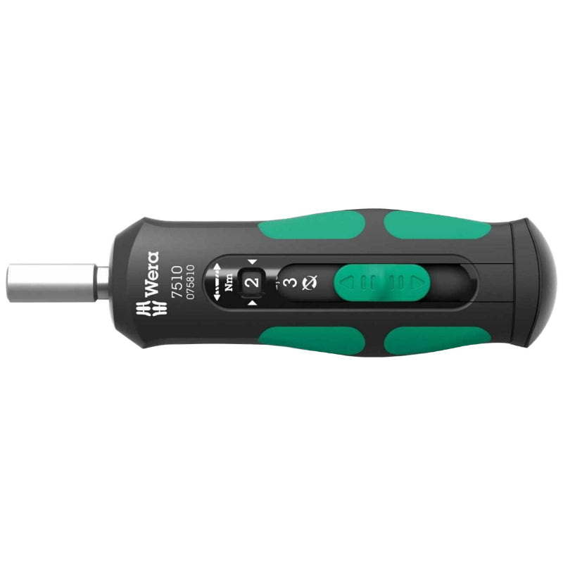 TOURNEVIS DYNAMOMETRIQUE WERA 7515 KRAFTFORM SAFE TORQUE SPEED 1-4 SERRAGE DE 2 A 6 Nm NOIR-VERT (VENDU A L'UNITE)  -MARQUE ALLEMANDE POUR LES ATELIERS-