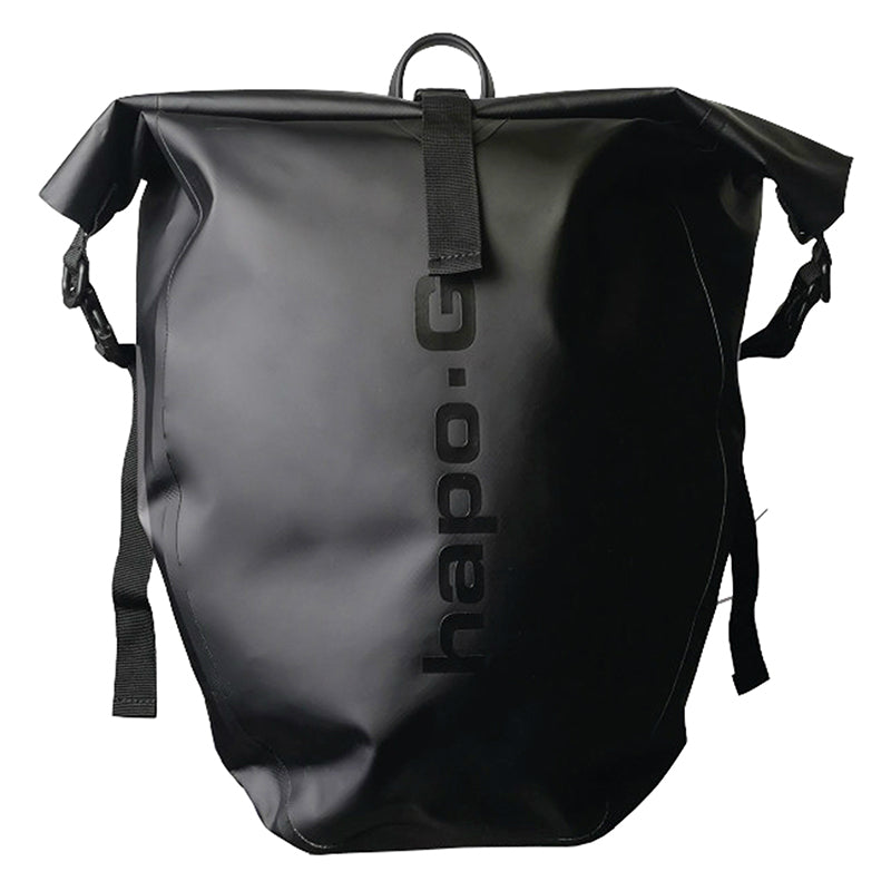 HAPO.G WATERPROOF PVC 20L BLACK REAR BICYCLE BAG (SOLD INDIVIDUALLY) - HOOK MOUNTING ON LUGGAGE RACK