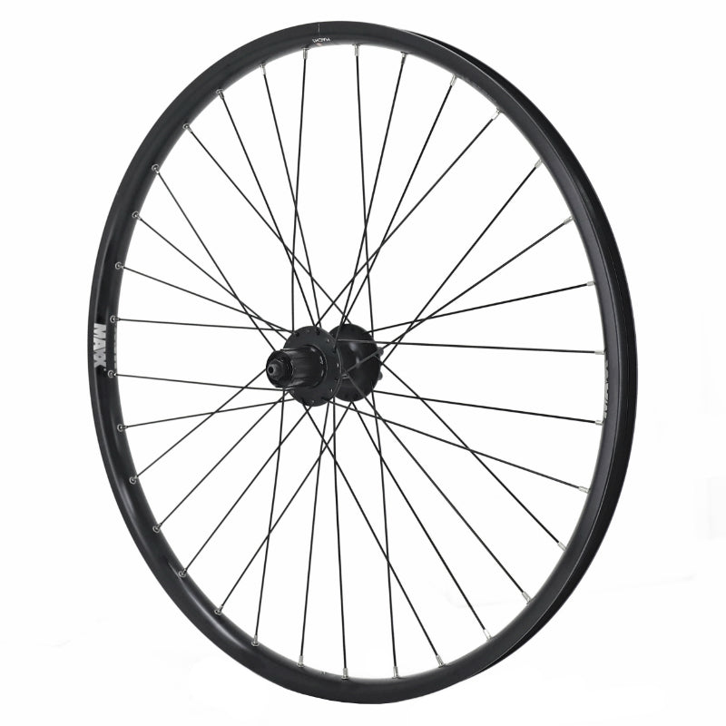 ROUE VTT DISQUE BLOCAGE 27.5" MAXX 25 TUBELESS READY ARRIERE NOIR MOYEU SHIMANO M475 DISQUE 6 TROUS 11-10-9V COMPATIBLE VAE - ALL TERRAIN - JANTE 25C 32 RAYONS