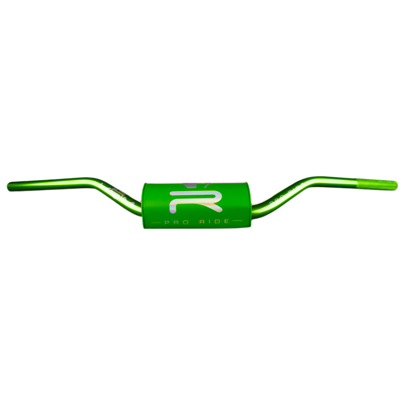 GUIDON 50 A BOITE KRM PRO RIDE OVERSIZE DIAM 28,6mm ALU FULL VERT AVEC MOUSSE VERTE LOGO HOLOGRAPHIQUE