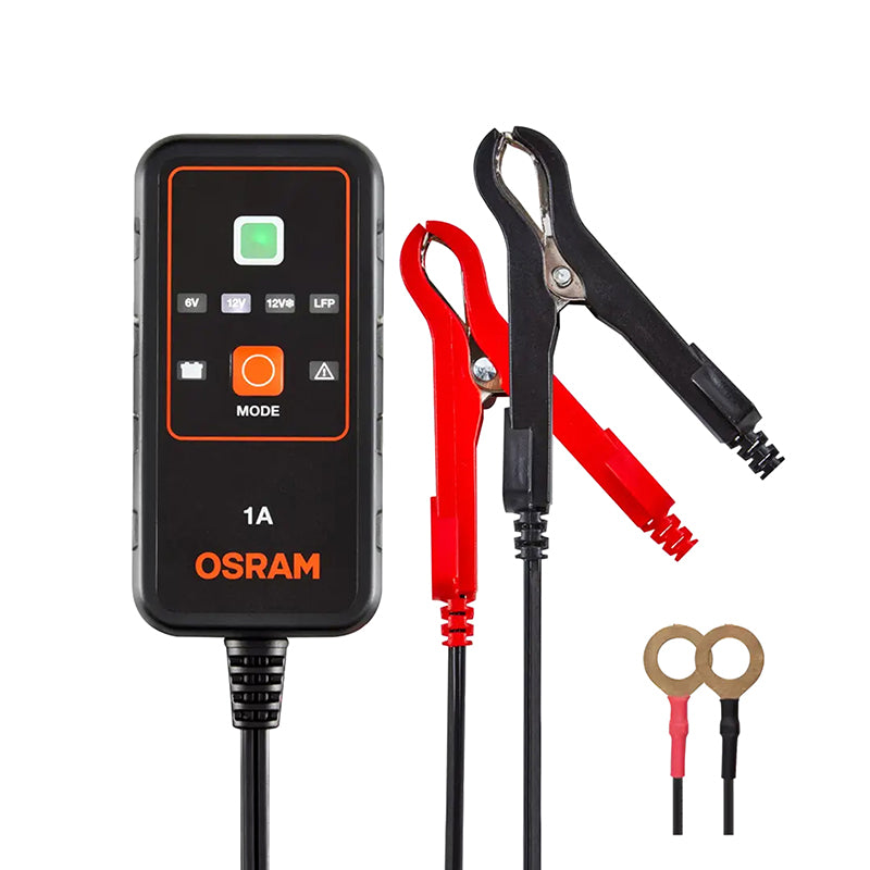 OSRAM BATTERY CHARGE 901 AUTOMATIC 6-12V BATTERY CHARGER AND MAINTAINER (SUITABLE FOR ALL CONVENTIONAL, MAINTENANCE-FREE, LITHIUM, AGM AND GEL BATTERIES UP TO 25Ah)