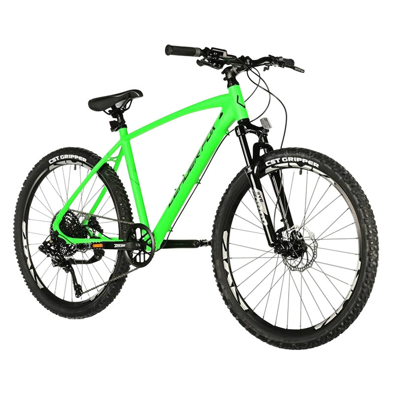 VELO MUSCULAIRE VTT 26 LEADER FOX FACTOR 2025 GARCON VERT FLUO MAT 9V CADRE 16 POUCES (TAILLE ENFANT 148 à 156 cm)