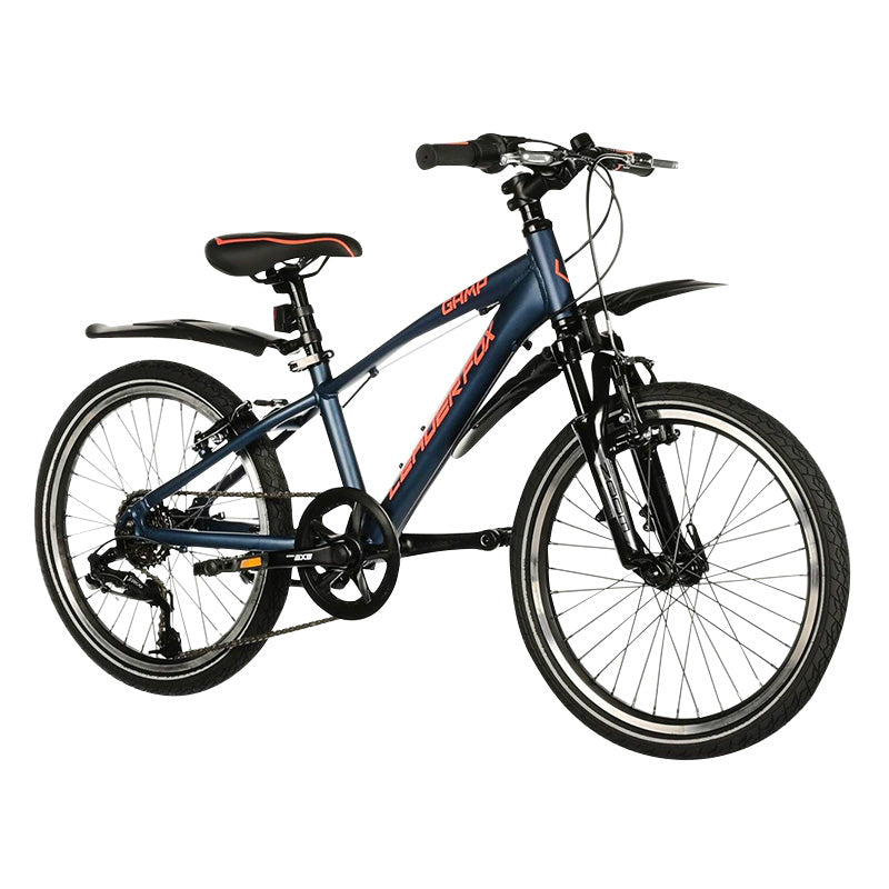 VELO MUSCULAIRE VTT 20 LEADER FOX GAMP 2024 GARCON BLEU NUIT MAT 6V (TAILLE ENFANT 120 à 135 cm)