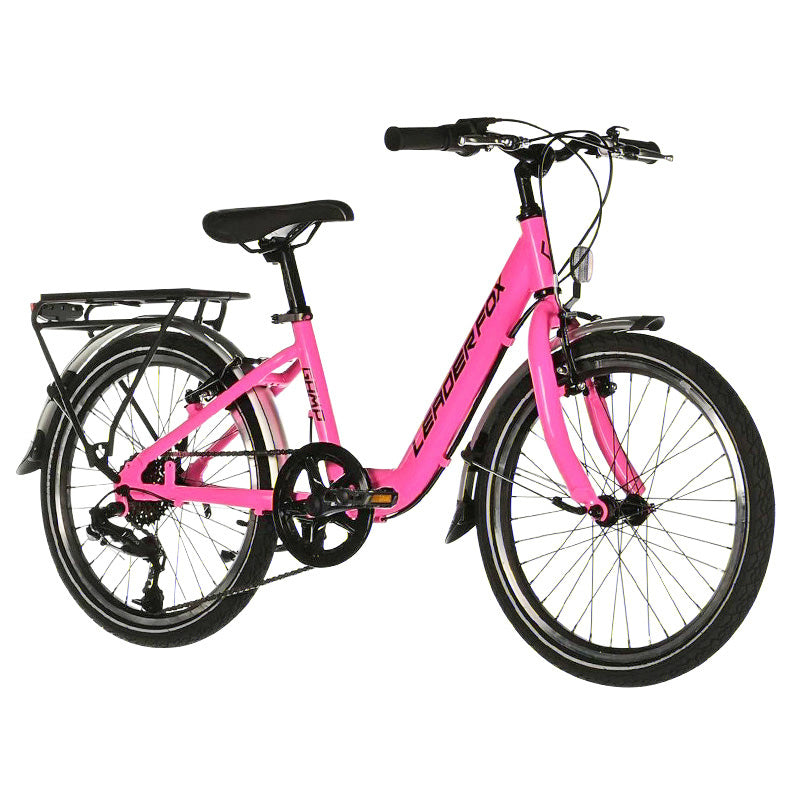 VELO MUSCULAIRE VTT 20 LEADER FOX GAMP 2024 FILLE ROSE BRILLANT 6V (TAILLE ENFANT 120 à 135 cm)