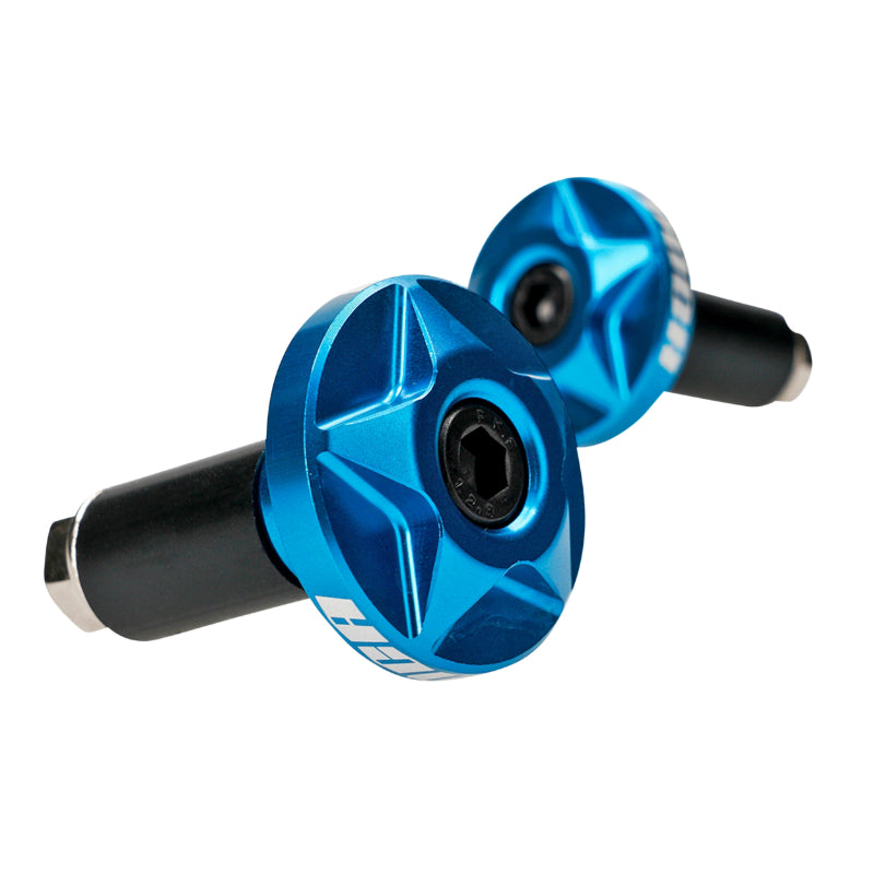 VOCA ALU CNC BLUE HANDLEBAR END CAP DIAM 14mm (PAIR)