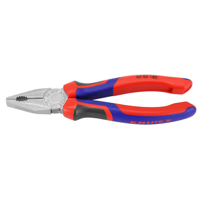 PINCE UNIVERSELLE PRO KNIPEX 180mm CHROME AVEC POIGNEE ERGONOMIQUE (03 05 180)  -MADE IN GERMANY-