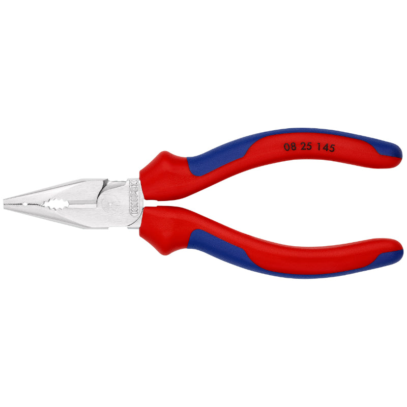 PINCE UNIVERSELLE PRO KNIPEX DEMI RONDE 145mm CHROME AVEC POIGNEE ERGONOMIQUE (08 25 145)  -MADE IN GERMANY-