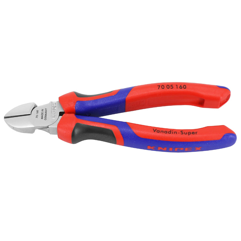 PINCE COUPANTE PRO KNIPEX ROBUSTE 160mm CHROME POUR EPAISSEUR DE MATERIAU DE 2 A 4mm AVEC POIGNEE ERGONOMIQUE (70 05 160)  -MADE IN GERMANY-