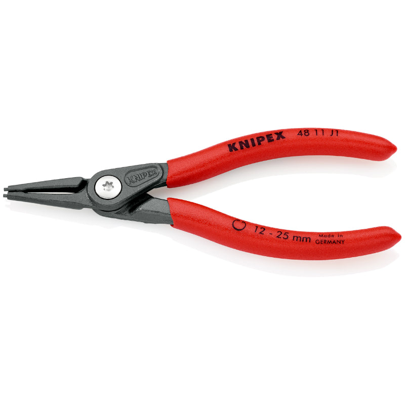 PINCE A CIRCLIPS INTERIEUR PRO KNIPEX 140mm DIAM CIRCLIPS 12 A 25mm GRIS ANTIROUILLE POINTE 1,3mm (DROITE)  (48 11 J1)  -MADE IN GERMANY-