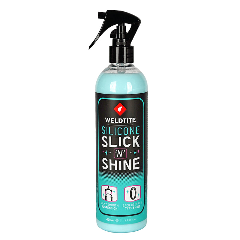 NETTOYANT VELO WELDTITE POUR PNEU SILICONE SLICK N SHINE (SPRAY 400ml)