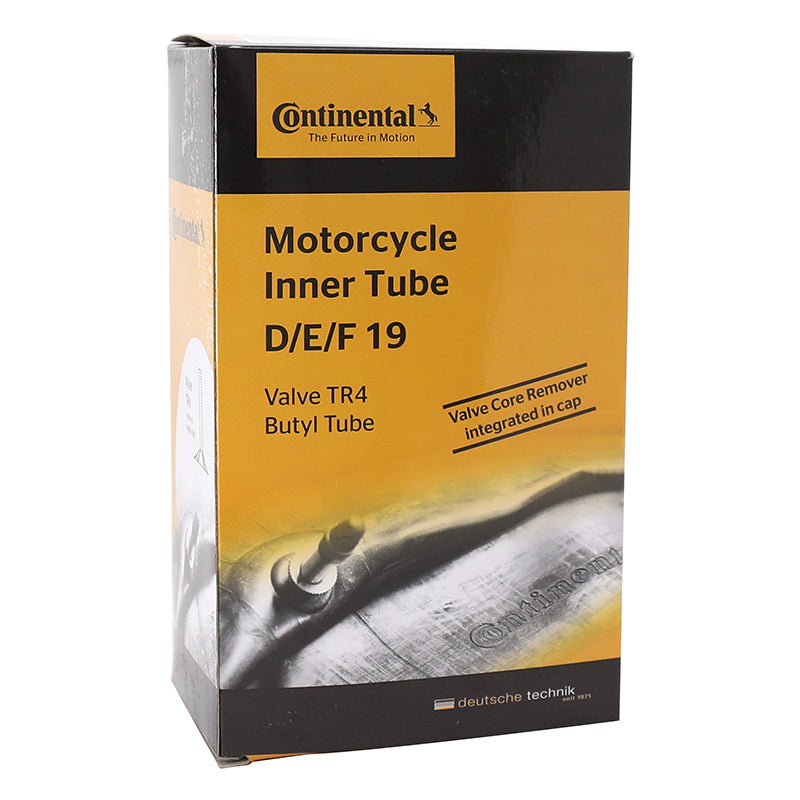 CHAMBRE A AIR 19''  3.25-19, 3.50-19, 90-90-19, 110-80-19 CONTINENTAL D-E-F 19 VALVE TR4