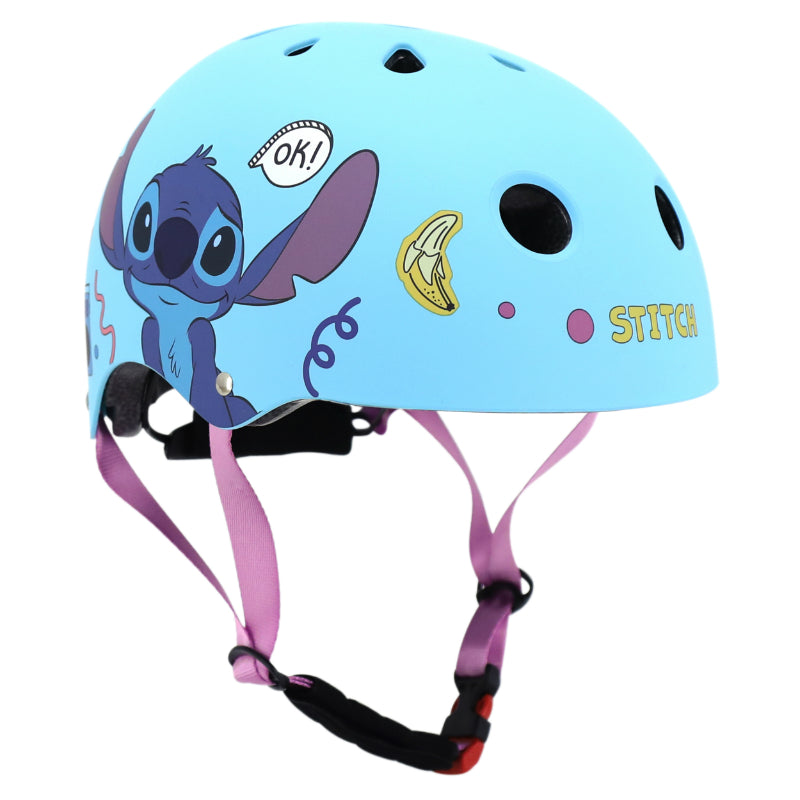 DISNEY STITCH BLUE CHILDREN'S BICYCLE HELMET WITH ADJUSTMENT WHEEL SIZE 52-56 (SOLD ON CARD)