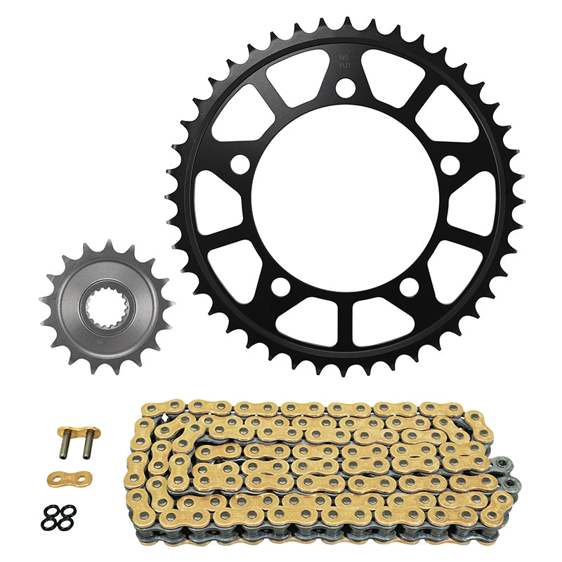 KIT CHAINE ADAPTABLE BMW 750 F GS 2017+2023  525  17x44  (DIAM COURONNE 119-140-12.2)  (DEMULTIPLICATION ORIGINE)  -AFAM-