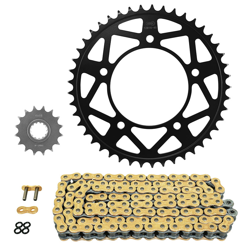 KIT CHAINE ADAPTABLE YAMAHA 900 MT-09 2021+2023  525  16x45  (DIAM COURONNE 112-138-10.5)  (DEMULTIPLICATION ORIGINE)  -AFAM-