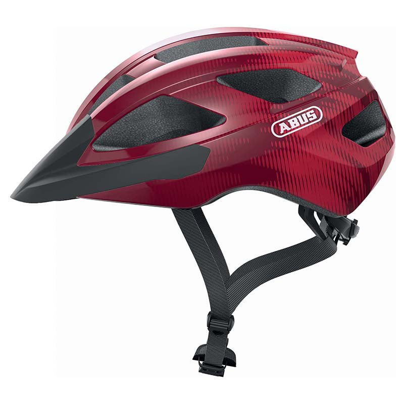 ADULT BICYCLE HELMET ABUS VTT MACATOR RED BORDEAUX SIZE M (52-58cm) ADJUSTMENT WHEEL