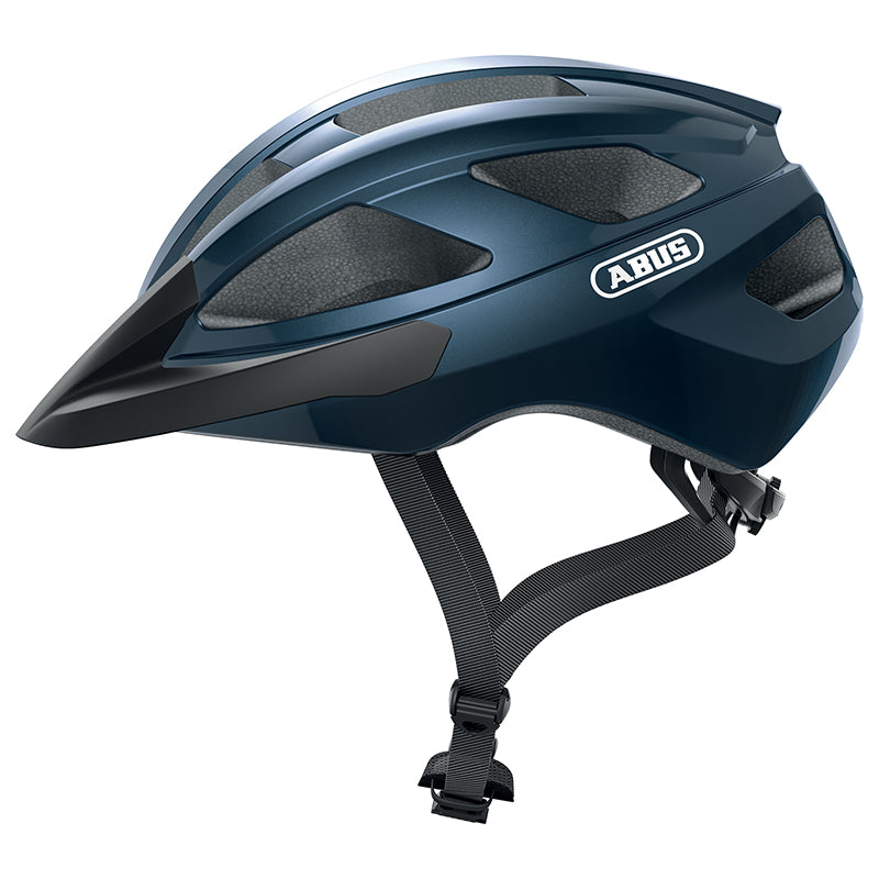 CASQUE VELO ADULTE ABUS VTT MACATOR BLEU NUIT TAILLE   S (51-55cm) REGLAGE MOLETTE